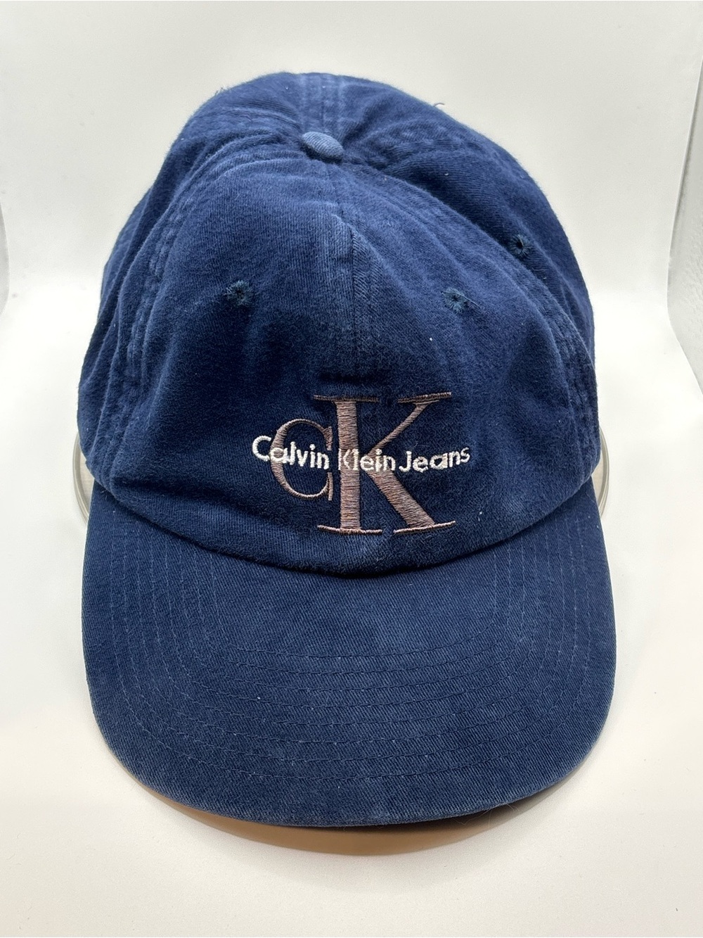 Calvin Klein CK Logo Blue Dad Hat Strapback Adjustable Cotton Cap